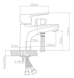 Смеситель для раковины BOOU B8282-1V с душевой лейкой хром